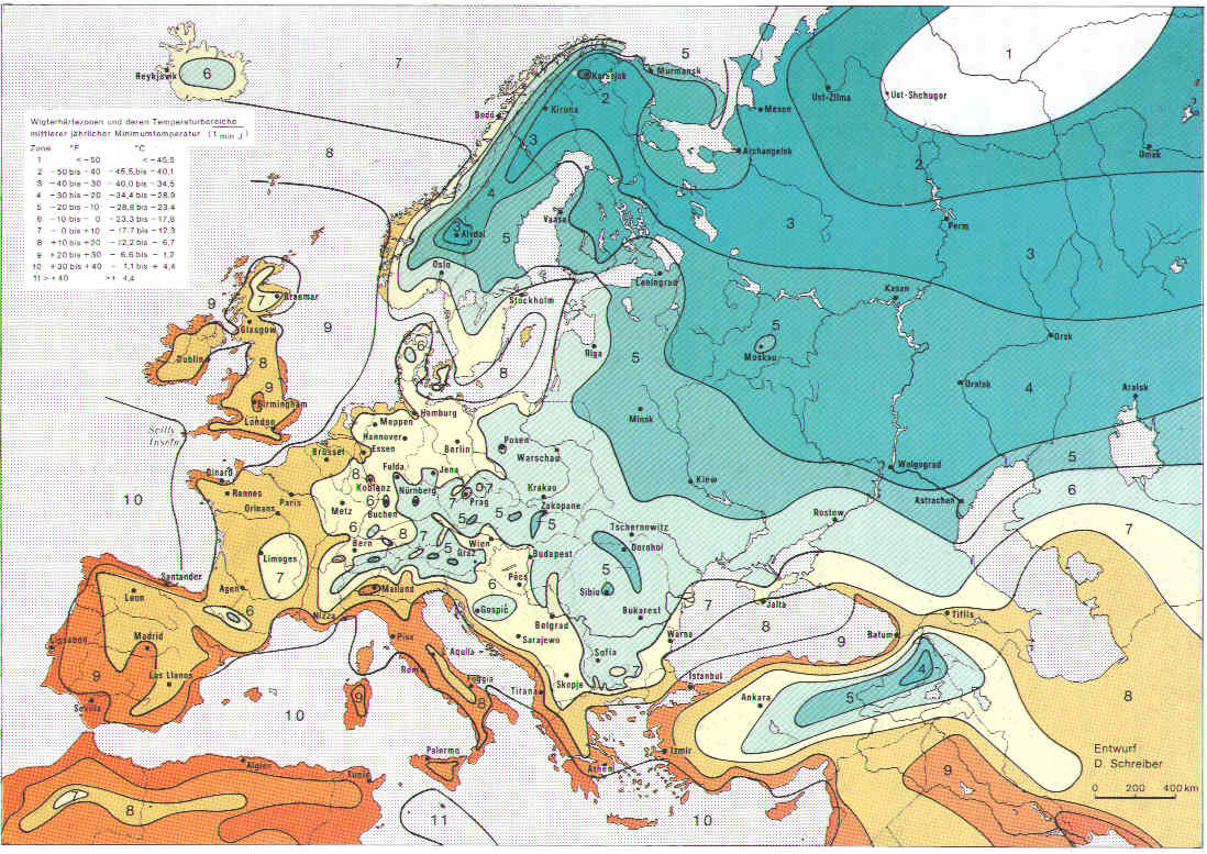 carte usda zones climatiques europe